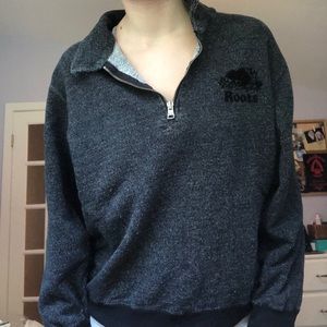 Roots Quarter Zip Sweater Black Pepper